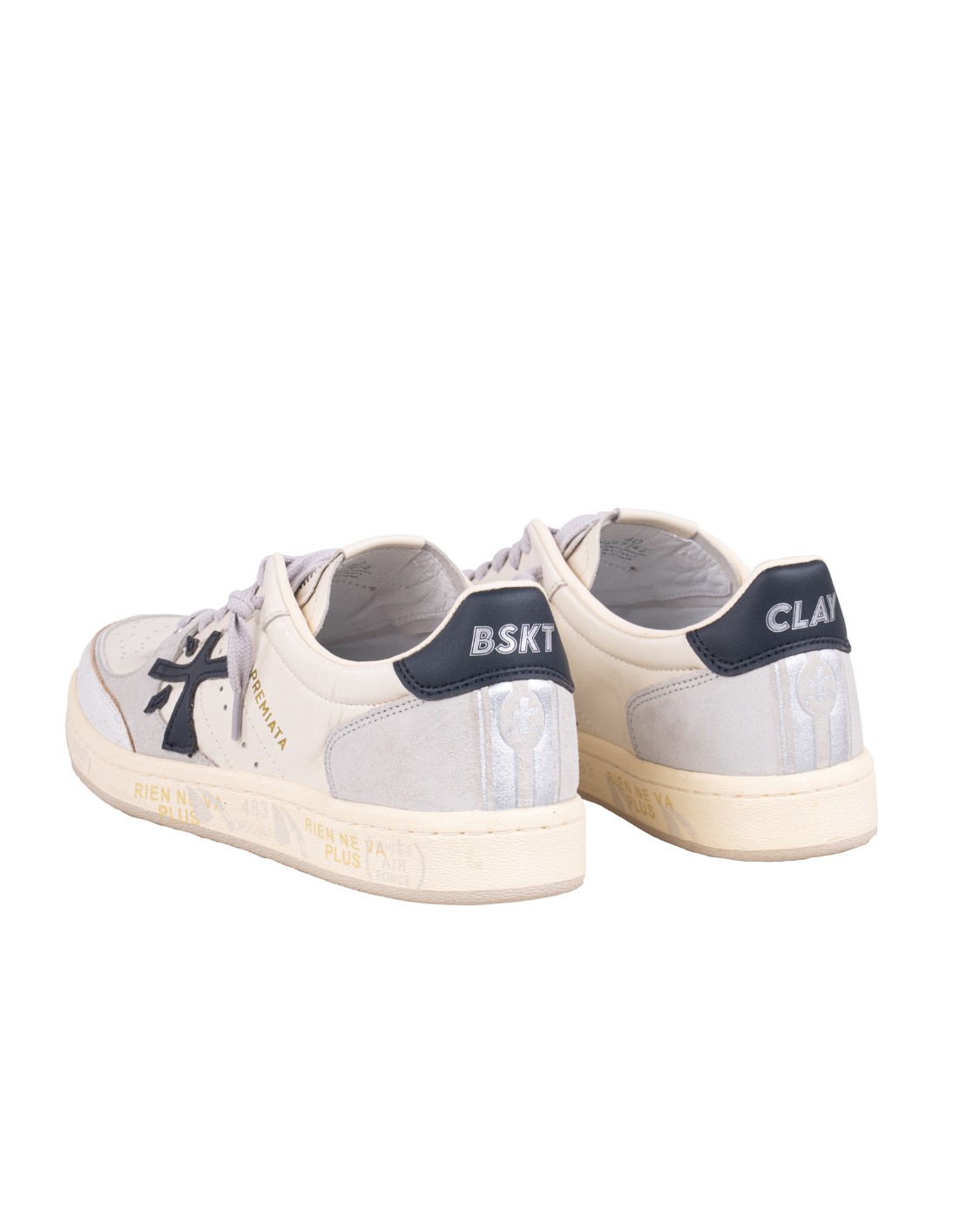 shop PREMIATA  Scarpe: Premiata Sneaker "Bskt Clay".
Suola in gomma con profilo a cassetta.
Altezza Suola 2,5 cm.
Fusbet Interno 28,3 cm.
Composizione: suola: 80% gomma, 20% EVA; tomaia: 70% pelle di agnello, 25% pelle di vitello, 5% PU; fodera: 100% pelle di capra.
Made in Vietnam.. BSKT CLAY-7262 number 4135631
